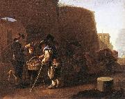 LAER, Pieter van The Cake Seller af oil painting on canvas